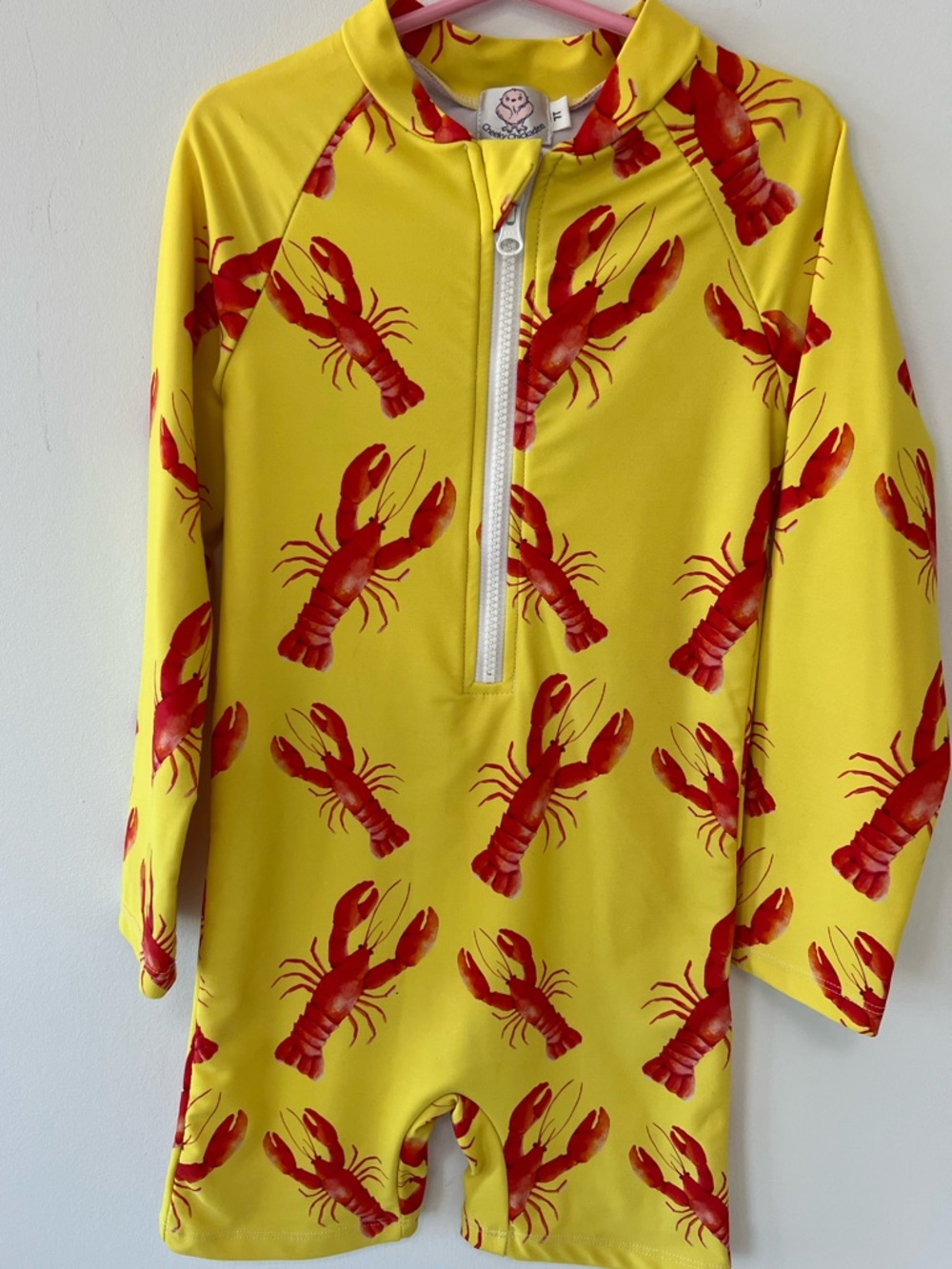 Lobster Print unisex long sleeve zip swimmer size 7T